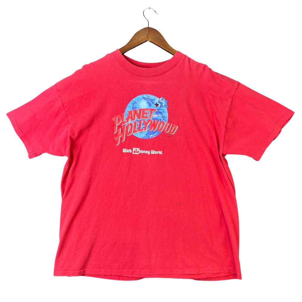 Vintage 90s Planet Hollywood Walt Disney World T-Shirt Red XL Made in USA